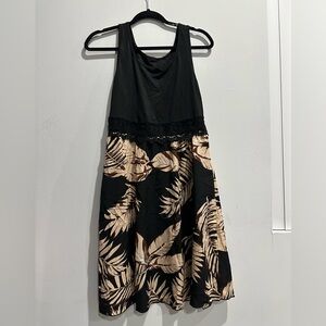 VCAY Tropical print Lace insert Dress